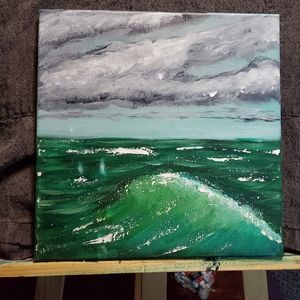 Ocean wave acrylic painting